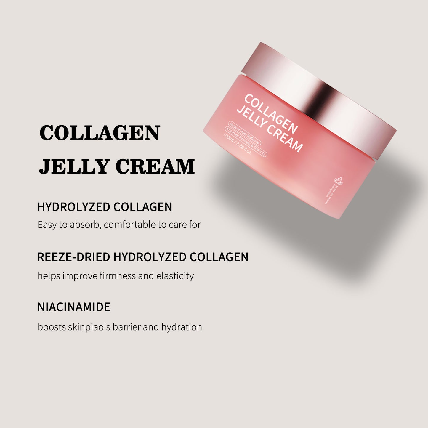 Collagen Jelly Face Cream Nicotinamide Gel Moisturizing And Brightening Facial Mask Anti-aging Shrinks Pores Jelly Cream Essence