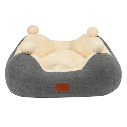 Warm Winter Cat Nest  Open Rabbit Velvet Square Nest Thick Pet Nest Universal Pet Supplies For All Four Seasons