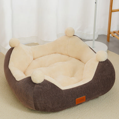 Warm Winter Cat Nest  Open Rabbit Velvet Square Nest Thick Pet Nest Universal Pet Supplies For All Four Seasons